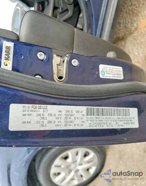 2017 Dodge Journey Se z USA, uszkodzony, nr VIN 3C4PDCAB2HT706745